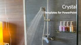  Presentation with water faucet - Cool new theme with faucet - shower while running water backdrop and a gray colored foreground