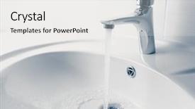  Presentation with water faucet - Colorful theme enhanced with faucet and wash sink backdrop and a white colored foreground