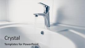  Presentation with water faucet - Colorful presentation theme enhanced with faucet and wash sink backdrop and a light gray colored foreground