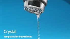 Presentation with water flow - Theme featuring faucet and water drops background and a teal colored foreground