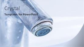  Presentation with bathroom - Slide deck featuring faucet-with-limescale-detail background and a light blue colored foreground