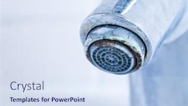  Presentation with bathroom - Amazing presentation having faucet-with-limescale-detail backdrop and a sky blue colored foreground