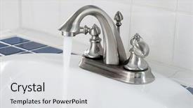  Presentation with water faucet - Slide deck enhanced with faucet with running water background and a  colored foreground