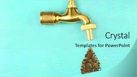  Presentation with water faucet - Colorful PPT layouts enhanced with faucet with water drop made backdrop and a arctic colored foreground