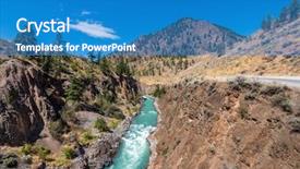  Presentation with canada - Audience pleasing presentation design consisting of fault tree - beautiful mountain river in canada backdrop and a  colored foreground