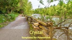  Presentation with british columbia canada - PPT theme consisting of fault tree - beautiful mountain river trail background and a coral colored foreground