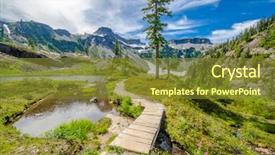  Presentation with mountain lake - Slide set featuring fault tree - beautiful mountain river background and a tawny brown colored foreground