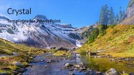  Presentation with beautiful mountains river lake sky nature - Colorful theme enhanced with fault tree - beautiful mountain river backdrop and a light blue colored foreground