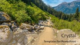  Presentation with british columbia canada - Amazing presentation design having fault tree - beautiful mountain trail view backdrop and a coral colored foreground