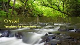  Presentation with tree river - Amazing PPT theme having fault tree - mountain river in the wood backdrop and a tawny brown colored foreground