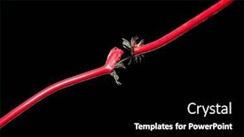  Presentation with electric - Slide deck enhanced with faulty-defective-red-electric-wire background and a black colored foreground