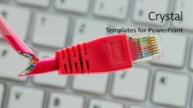  Presentation with network cable - Colorful slide set enhanced with grocery - fried eggs with toast backdrop and a light gray colored foreground