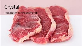  Presentation with raw meat - Slide deck consisting of faux - raw meat background and a  colored foreground