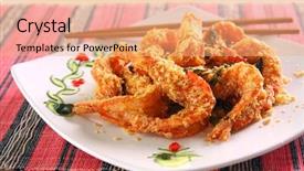  Presentation with favorite food - Cool new presentation with favorite food - delicious cereal prawn dish backdrop and a coral colored foreground