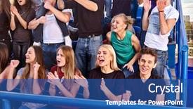  Presentation with wait - Audience pleasing theme consisting of favorites - fans cheering in stadium group backdrop and a ocean colored foreground