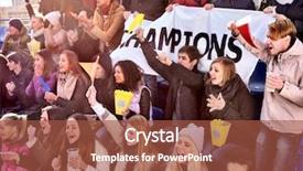  Presentation with group support - Amazing presentation theme having favorites - fans cheering in stadium holding backdrop and a red colored foreground