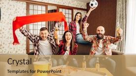  Presentation with cheer dance - Cool new slide set with favorites - friends cheer for favorite team backdrop and a coral colored foreground