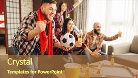  Presentation with cheer up - Presentation design enhanced with favorites - friends cheer for favorite team background and a tawny brown colored foreground