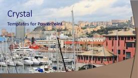  Presentation with port popular - Presentation theme having favorites - historic seaport of genoa genova background and a sky blue colored foreground