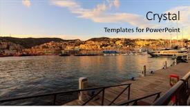  Presentation with port popular - Audience pleasing PPT theme consisting of favorites - historic seaport of genoa genova backdrop and a light blue colored foreground