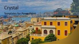 Presentation with port popular - Slides featuring favorites - historic seaport of genoa genova background and a seafoam green colored foreground
