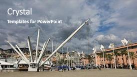  Presentation with port popular - Theme consisting of favorites - historic seaport of genoa genova background and a gray colored foreground