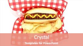  Presentation with favorite food - Slide set featuring favorites - hot dog america's favorite snack background and a coral colored foreground