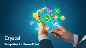  Presentation with smartphone - Amazing PPT layouts having favourite - female hand using smartphone backdrop and a ocean colored foreground