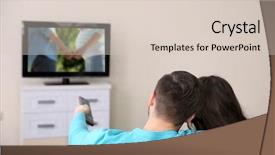  Presentation with broken home upset couple - Presentation theme enhanced with favourite film - young couple watching tv background and a lemonade colored foreground