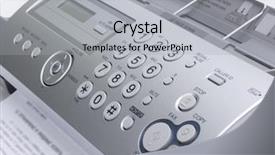  Presentation with machine - Presentation theme with fax machine background and a light gray colored foreground
