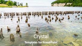  Presentation with docks - Beautiful slides featuring vestige - remnants of docks in fayette backdrop and a coral colored foreground