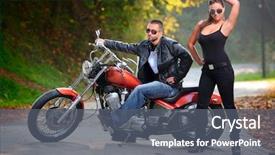  Presentation with motor - Amazing theme having fazl motor - biker and an attractive girl backdrop and a dark gray colored foreground