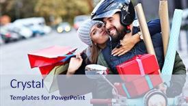  Presentation with motor - Audience pleasing theme consisting of fazl motor - portrait of happy couple backdrop and a  colored foreground