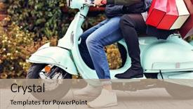  Presentation with paper bag vs plastic bags - PPT layouts consisting of fazl motor - portrait of happy couple background and a coral colored foreground