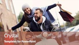  Presentation with paper bag vs plastic bags - Colorful PPT theme enhanced with fazl motor - portrait of happy couple backdrop and a red colored foreground