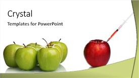  Presentation with green apples - Slide deck featuring genetic immunity - red and green apples background and a white colored foreground