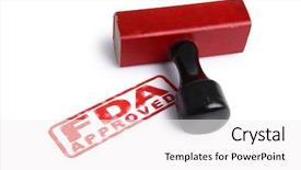  Presentation with stamp - Amazing PPT theme having fda approved stamp and rubber backdrop and a white colored foreground