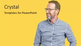  Presentation with elegant - Slide deck consisting of fe love esperanza - handsome middle age elegant senior background and a yellow colored foreground