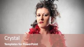  Presentation with cigarette - PPT theme consisting of fea - elegant snobbish woman smoking background and a  colored foreground