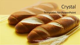  Presentation with golden yellow - Beautiful theme featuring feaness - closeup of golden baguettes backdrop and a yellow colored foreground