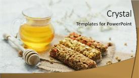  Presentation with napkins - Audience pleasing theme consisting of feaness - composed few cereal bars backdrop and a light gray colored foreground