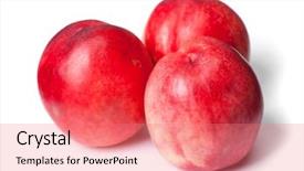  Presentation with few thread bobbin isolated - Theme having feaness - few tasty nectaines isolated background and a  colored foreground