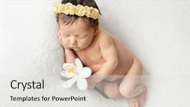  Presentation with sleeping baby - PPT theme featuring feaness - just a few days old background and a light gray colored foreground