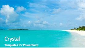  Presentation with palm beach - PPT theme with feaness - tropical beach in maldives background and a teal colored foreground