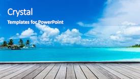  Presentation with palm beach - Colorful PPT theme enhanced with feaness - tropical beach in maldives backdrop and a gray colored foreground