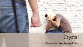  Presentation with school violence - Beautiful PPT theme featuring hanger hangs on a door backdrop and a gray colored foreground