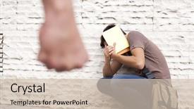  Presentation with violence - PPT theme having fear at his school background and a soft green colored foreground