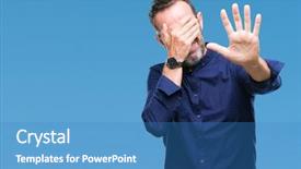  Presentation with negative - Presentation having fear expression embarrassed and negative background and a teal colored foreground