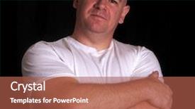  Presentation with man head in hands - Slide set featuring fear government - serious looking man with shaved background and a  colored foreground