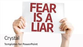  Presentation with fear - Colorful PPT theme enhanced with fear is a liar card backdrop and a sky blue colored foreground
